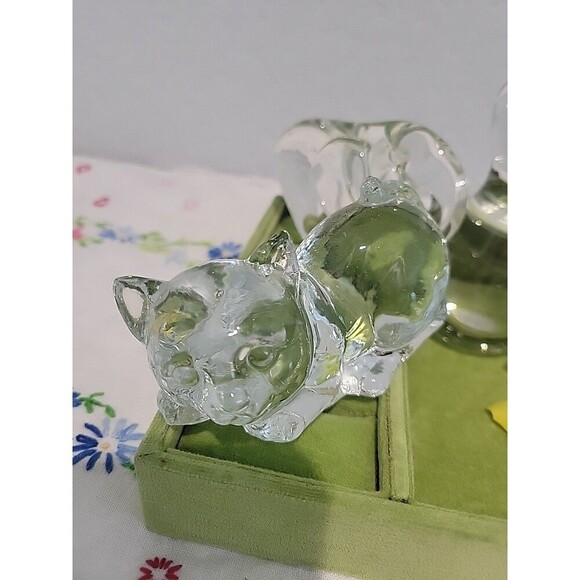 Vintage Clear Glass Animal Figures Paperweight Lot Of 6 MCM Mid Century Retro - Picture 7 of 16